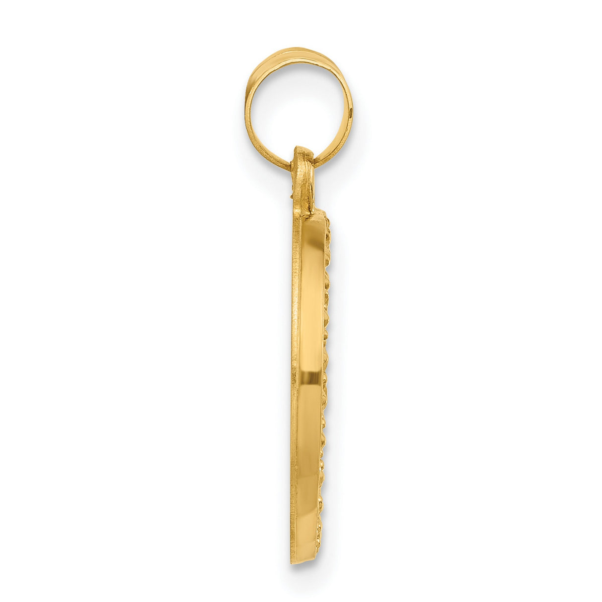 14k Yellow Gold Guardian Angel Pendant, Religious Medal Symbolizing Protection and Faith