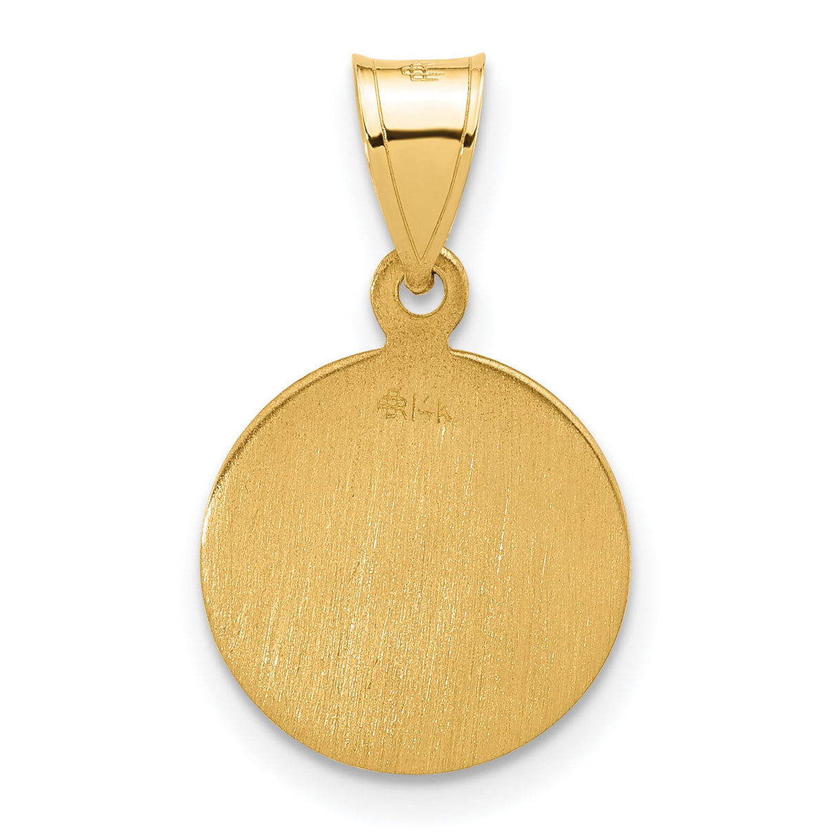 14k Yellow Gold Saint Anthony Medal Pendant with Raised Detail and Satin Finish