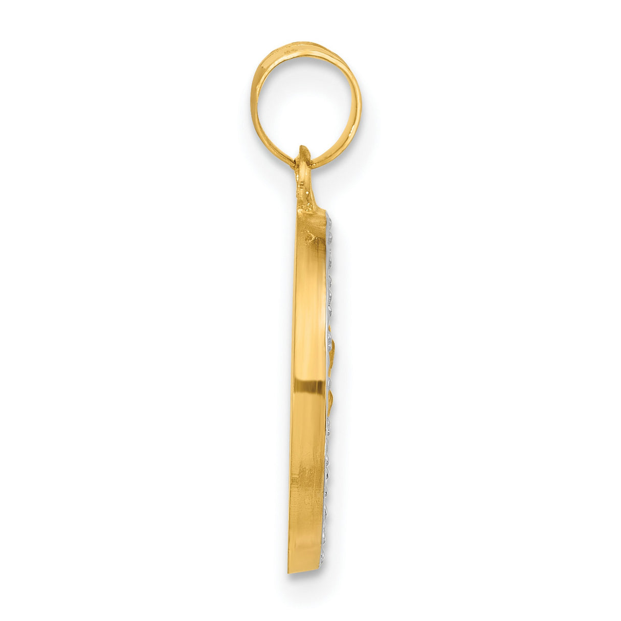 14k Multi-Tone Gold Saint Christopher Medal Pendant with Polished Finish