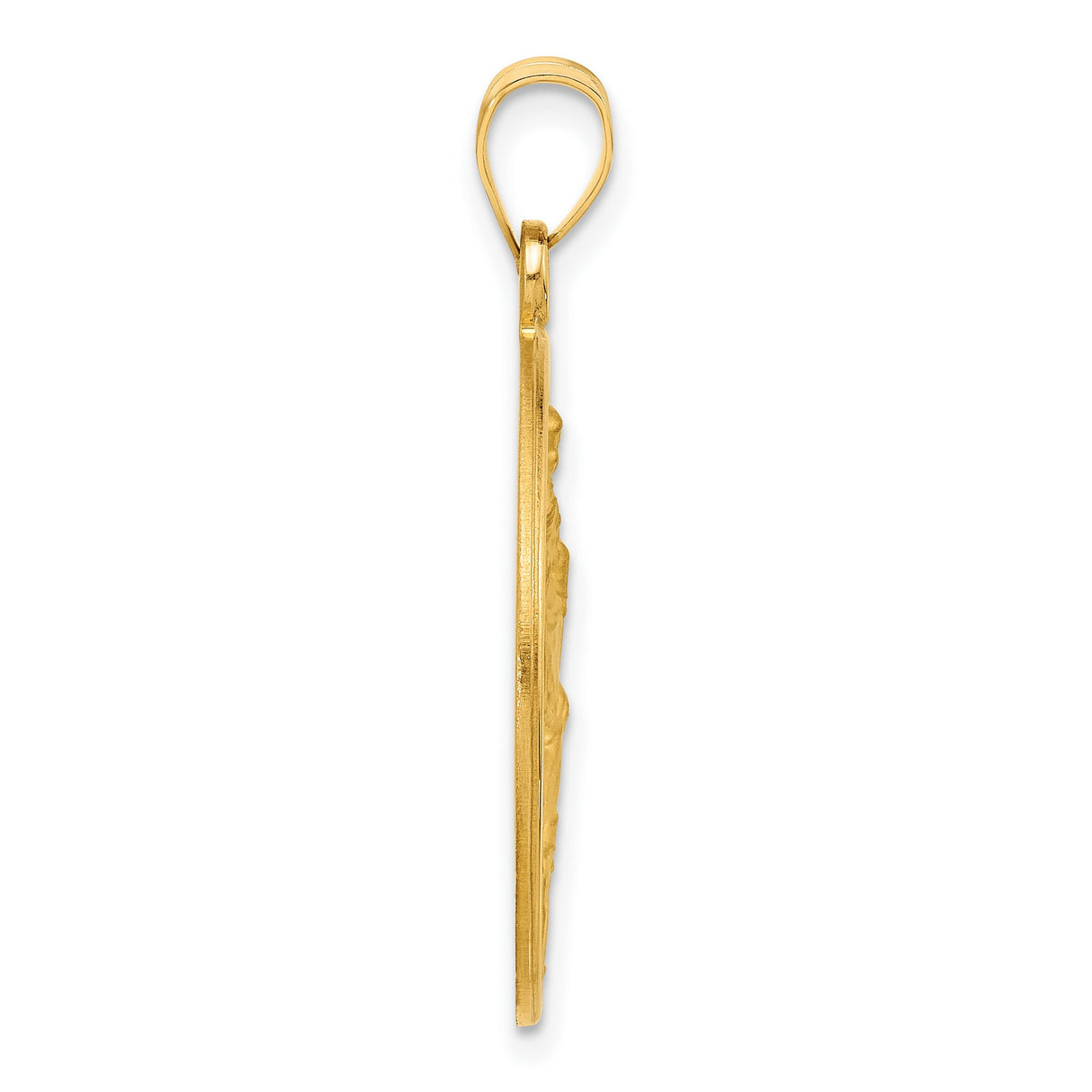 14k Yellow Gold Saint Christopher Medal Pendant with Satin Finish Religious Charm