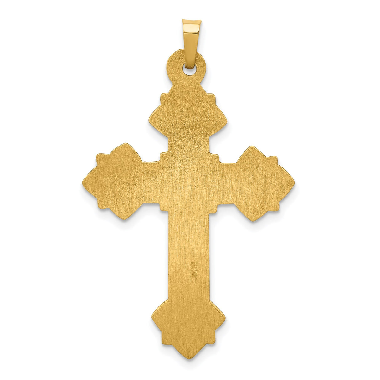 14k Yellow Gold Orthodox Cross Pendant, Layered Eastern Design, Christian Religious Jewelry