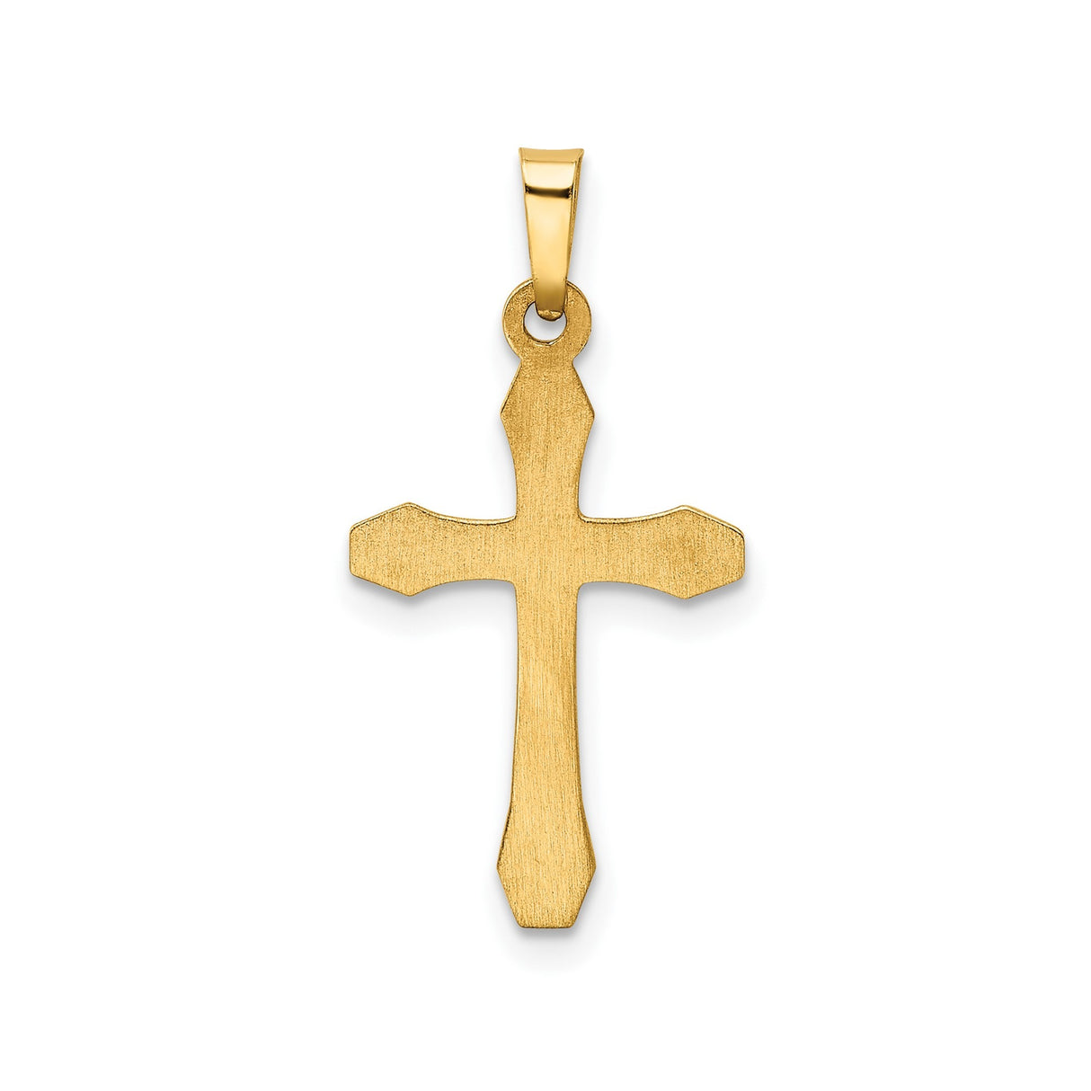 14k Two-Tone Gold Cross Pendant with White Rhodium Inlay, Christian Religious Jewelry