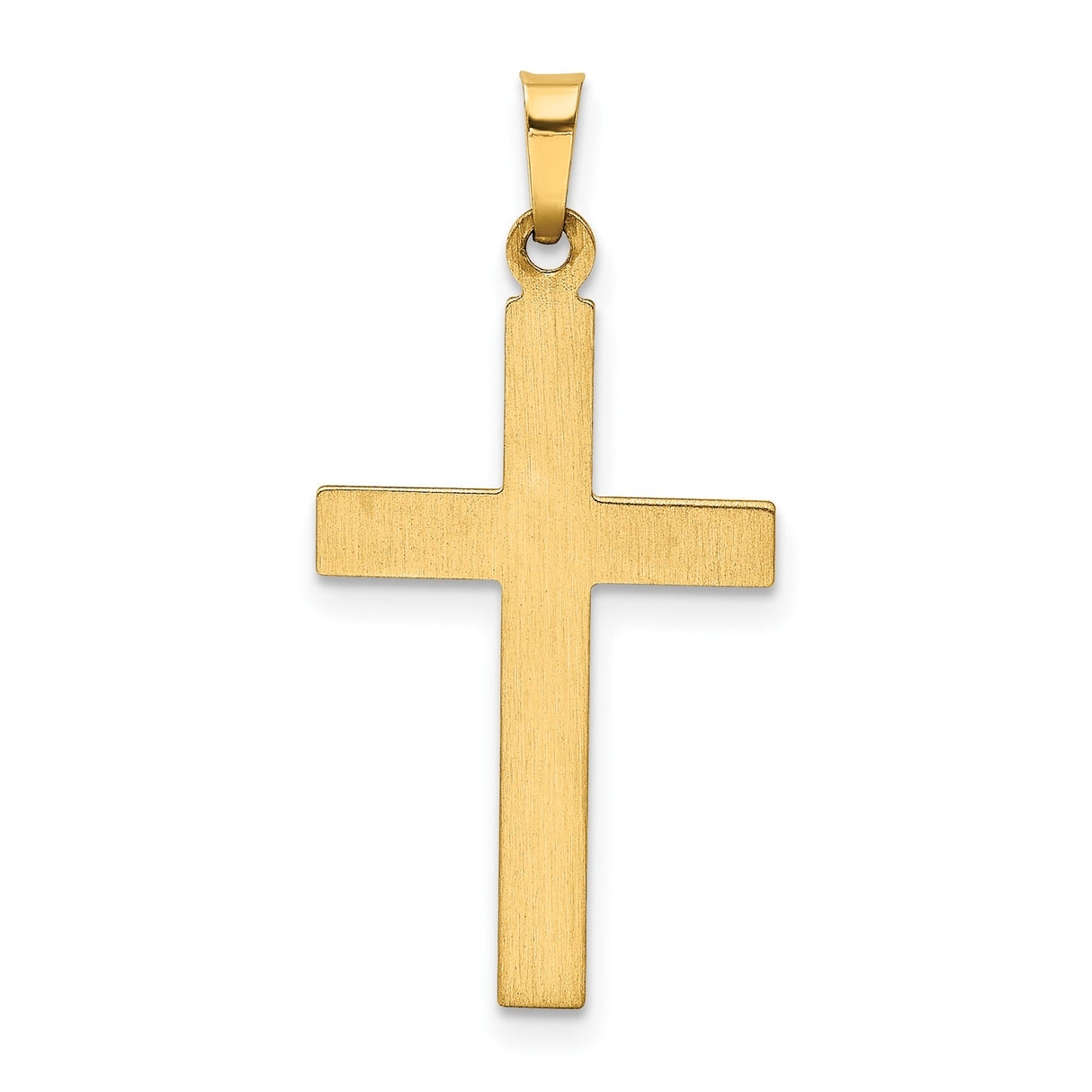 14k Yellow Gold Cross Pendant, Polished Religious Charm, Unisex Christian Jewelry