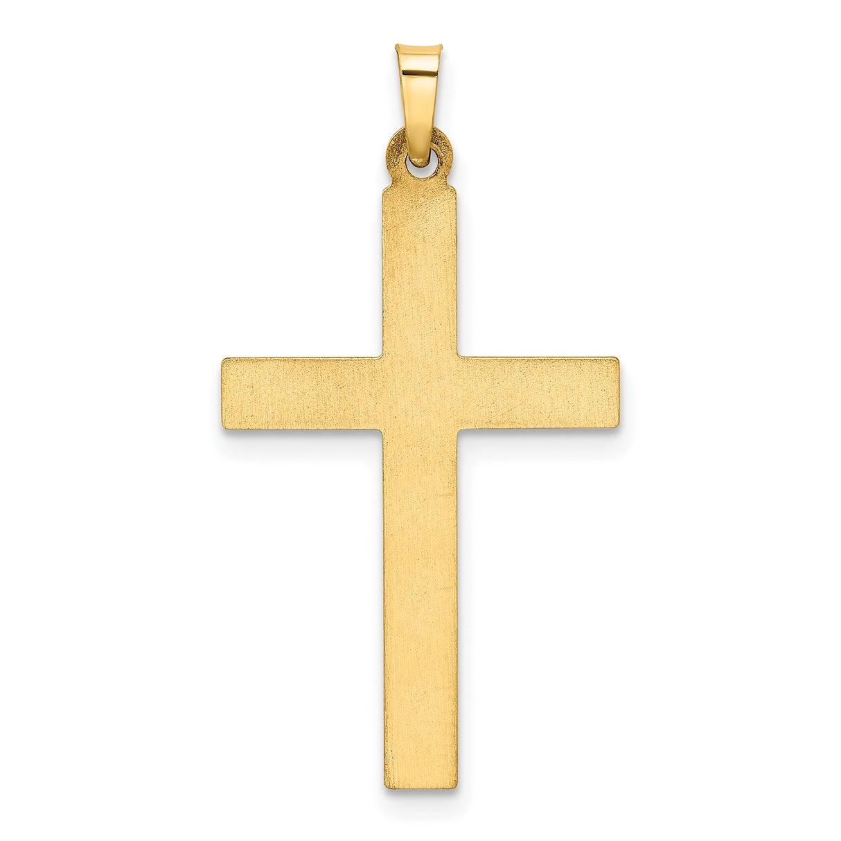 14k Yellow Gold Cross Pendant, Sleek Polished Christian Symbol of Faith for Men or Women
