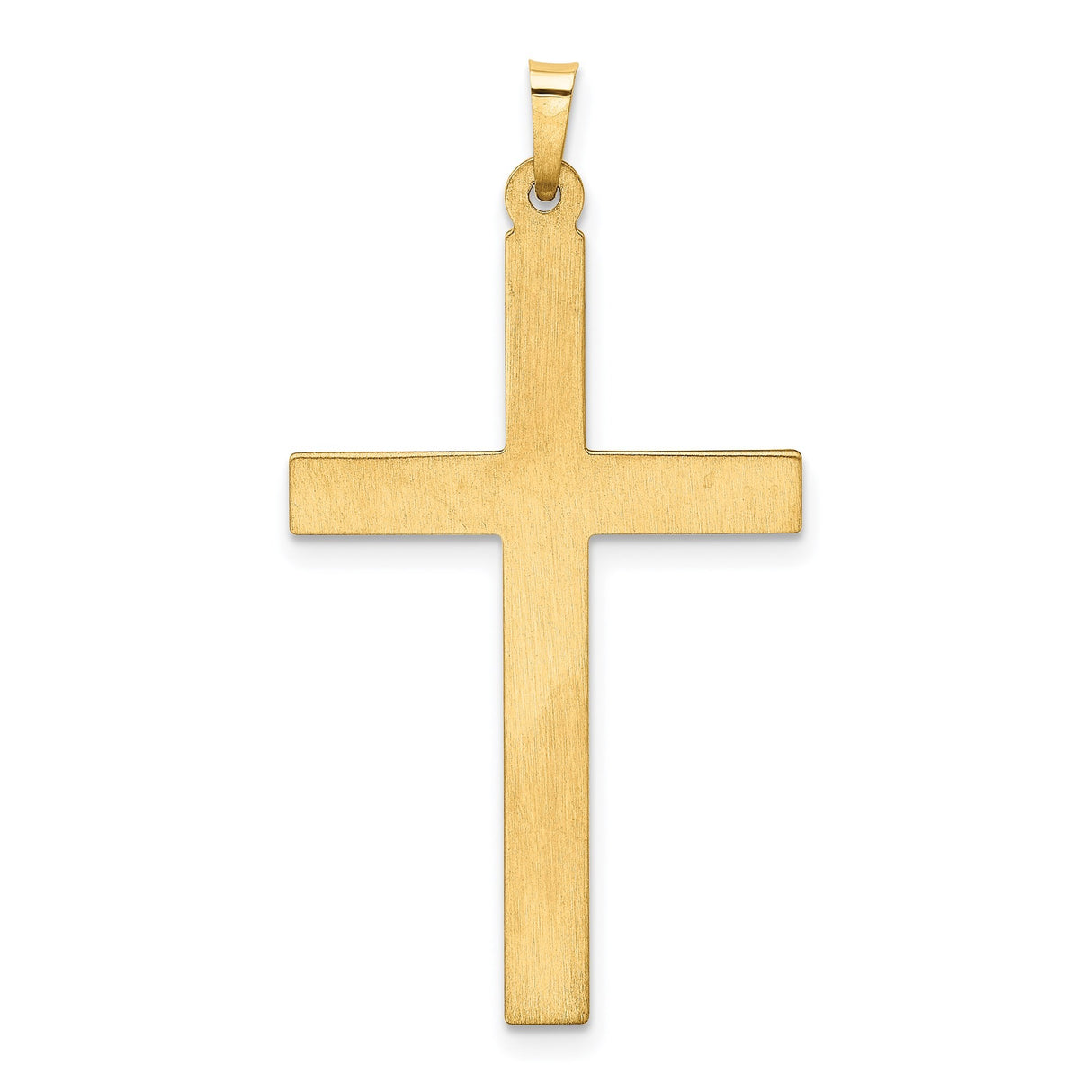 14k Yellow Gold Cross Pendant, Polished Tubular Latin Cross, Classic Christian Jewelry