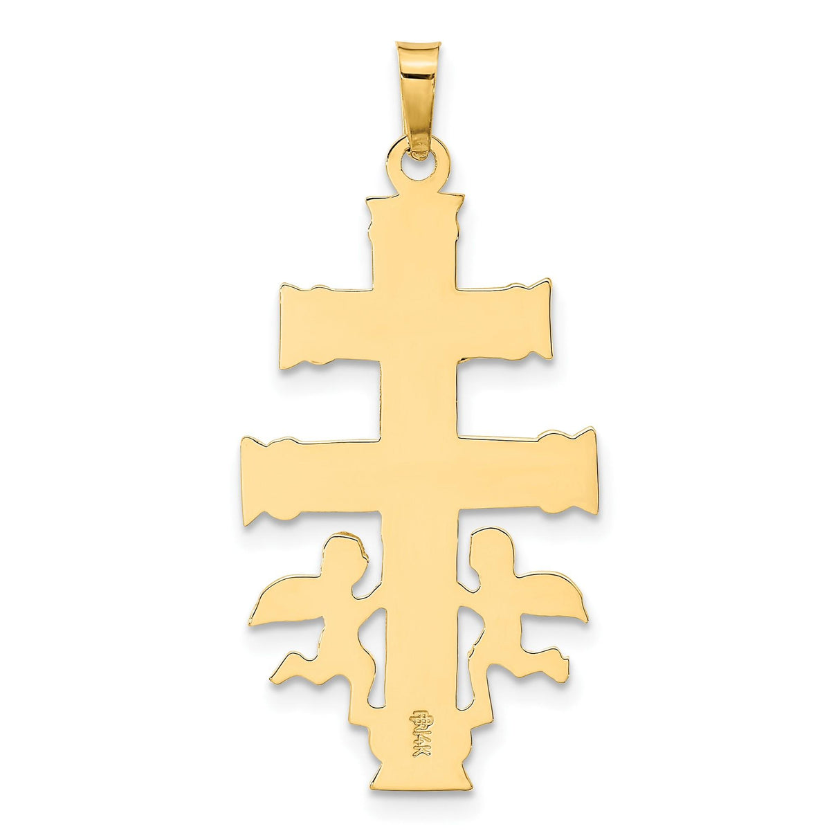 14k Multi-Tone Gold Caravaca Crucifix Pendant with Jesus, Catholic Religious Jewelry
