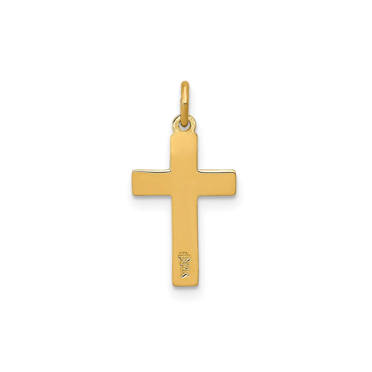 14k Yellow Gold Crucifix Cross Pendant with INRI Symbol, Religious Catholic Charm