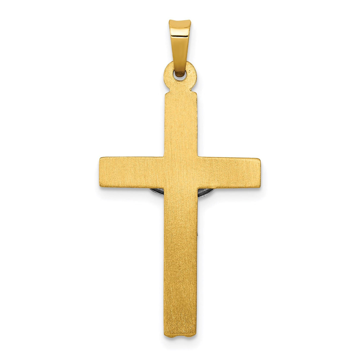 14k Multi-Tone Gold Crucifix Cross Pendant with INRI Inscription Religious Charm