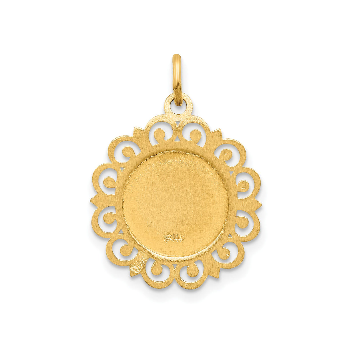 14k Yellow Gold Our Lady of Perpetual Help Virgin Mary Pendant, Catholic Medal for Women