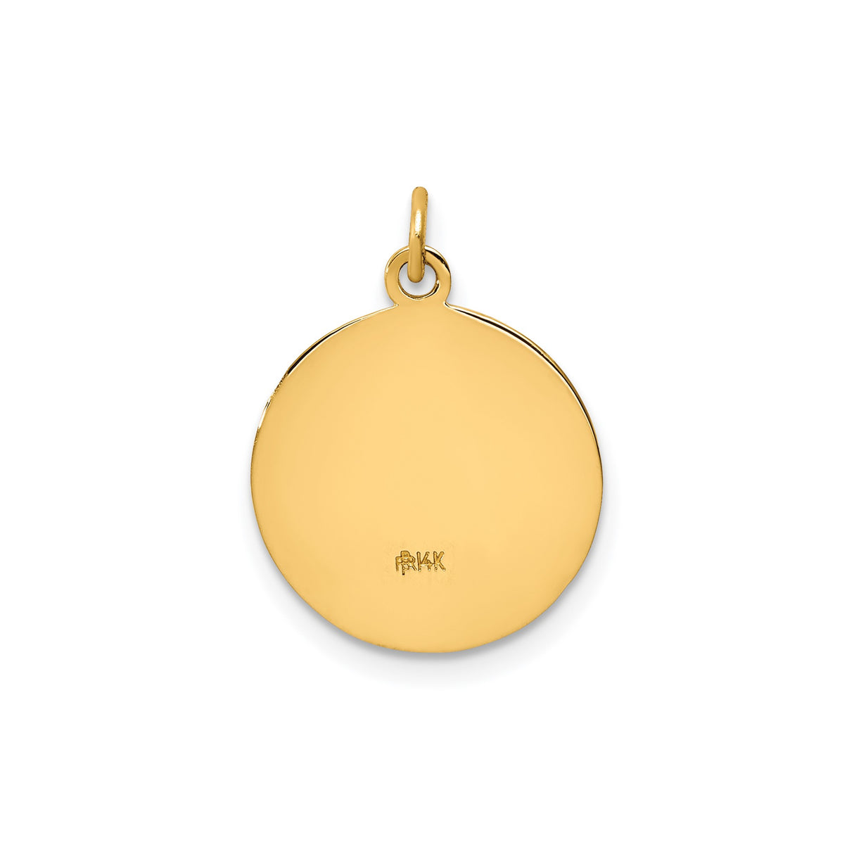 14k Yellow Gold Holy Family Pendant with Jesus Mary and Joseph Engraving, Catholic Medallion