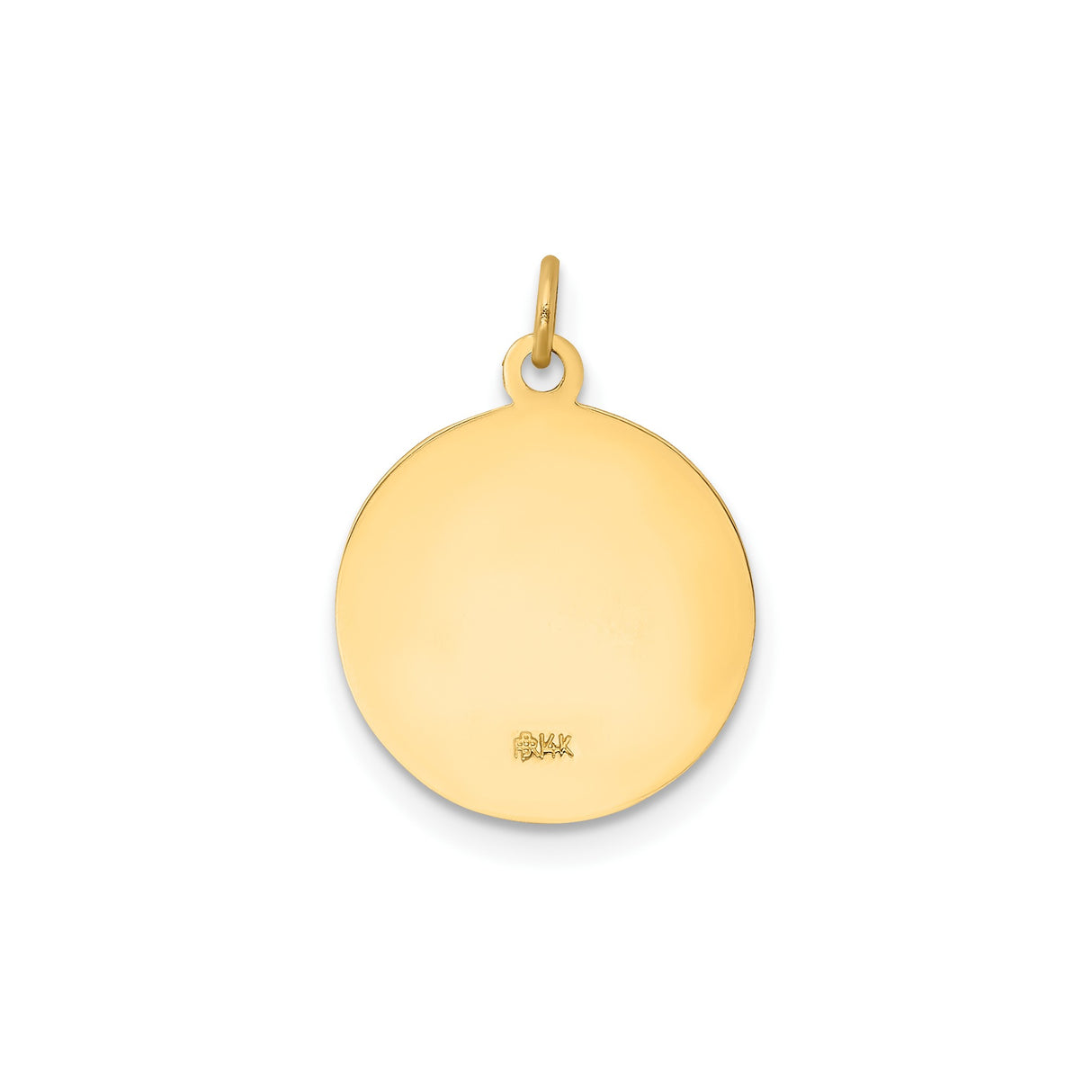 14k Yellow Gold First Holy Communion Pendant with Eucharist Scene, Religious Medal