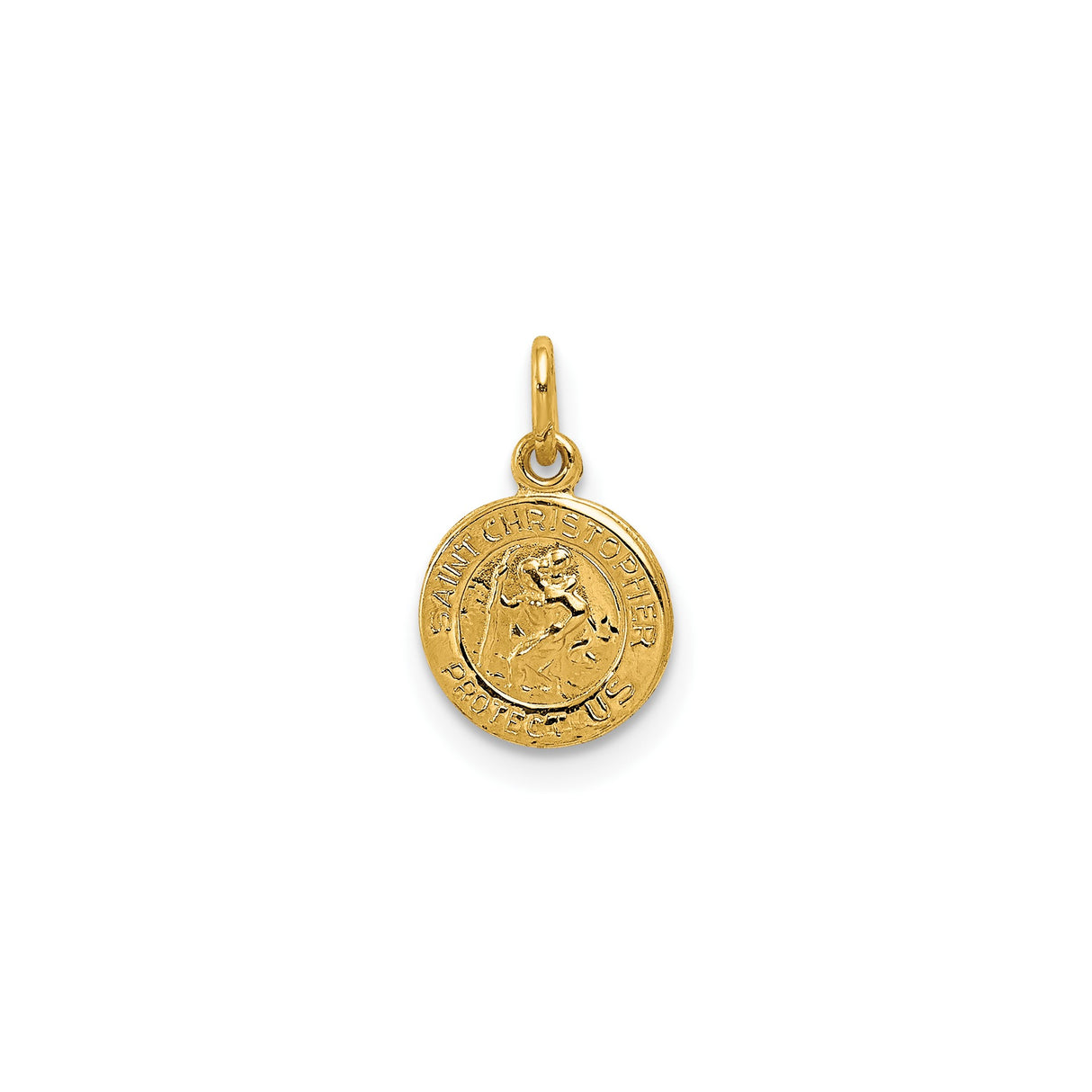 14k Yellow Gold Saint Christopher Medal Pendant for Travel Protection and Spiritual Guidance