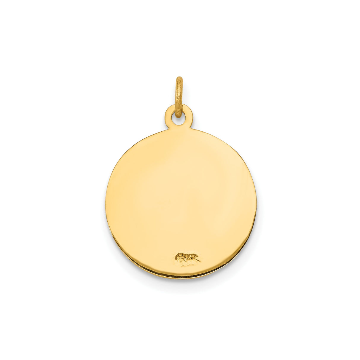 14k Yellow Gold Guardian Angel Medal Pendant with Protect Us Inscription, Religious Charm