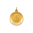 14k Yellow Gold Guardian Angel Medal Pendant with Protect Us Inscription, Religious Charm