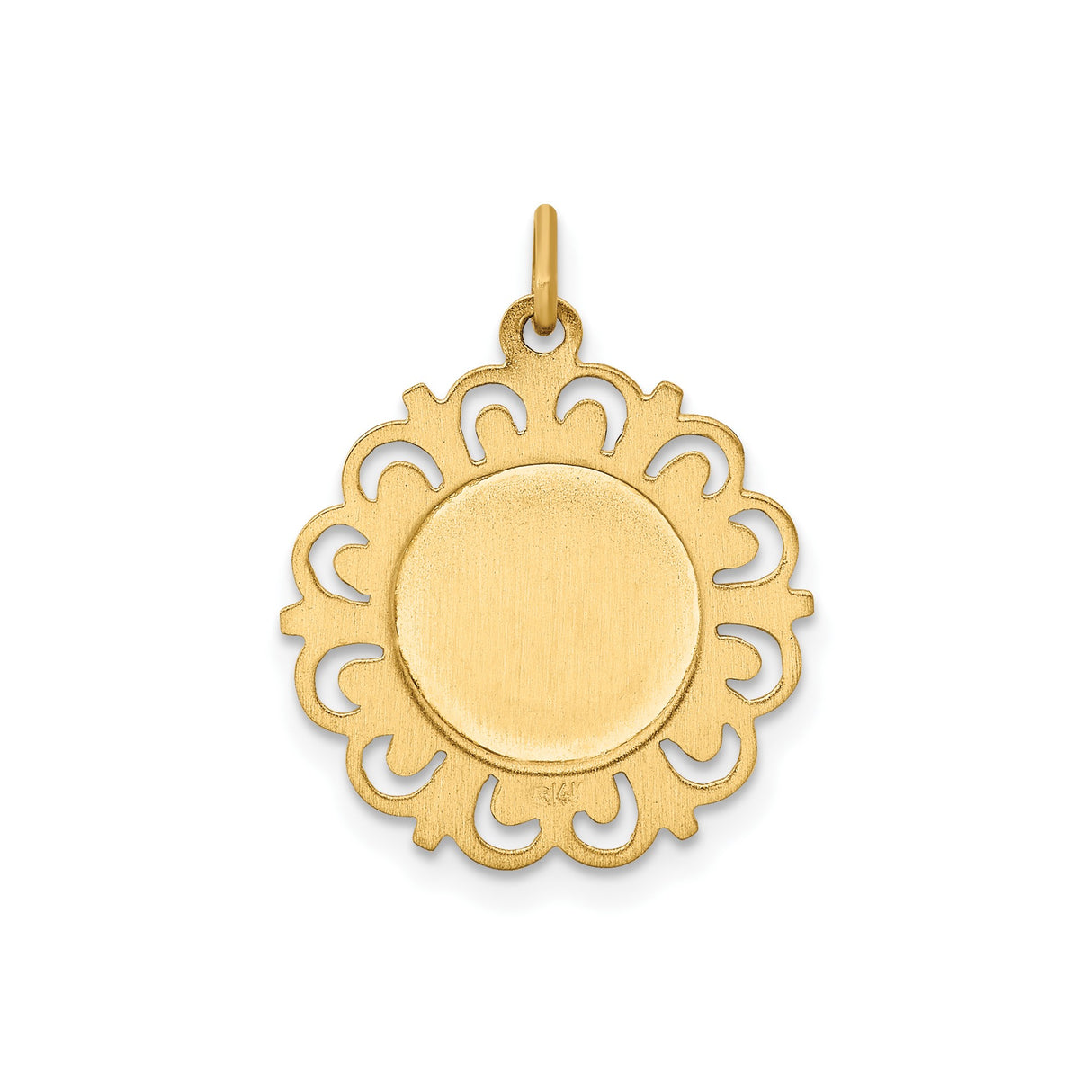 14k Yellow Gold Saint Francis of Assisi Pendant with Pray for Us Engraving, Catholic Medal