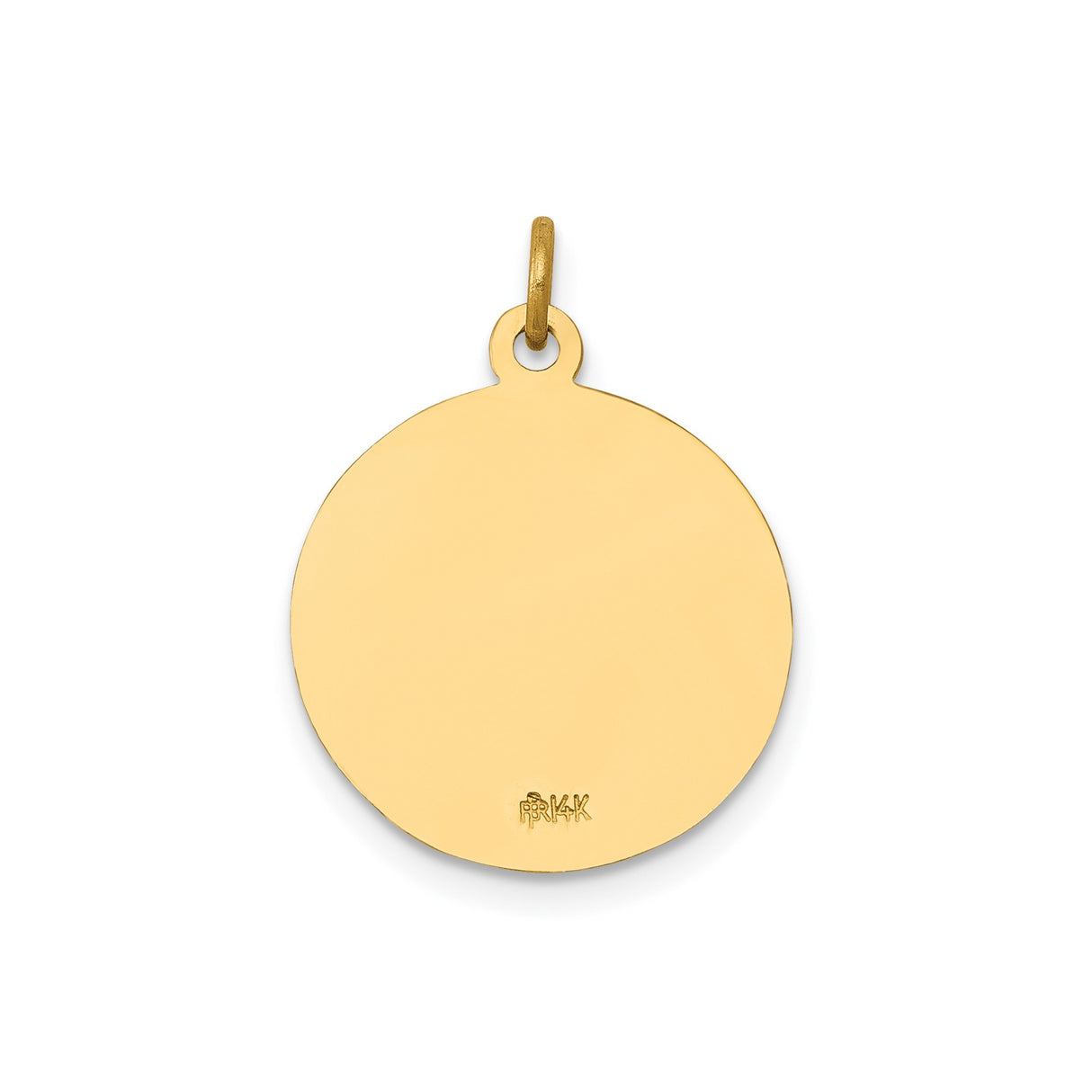14k Yellow Gold Saint John Medallion Pendant with Prayer Inscription, Catholic Medal Charm