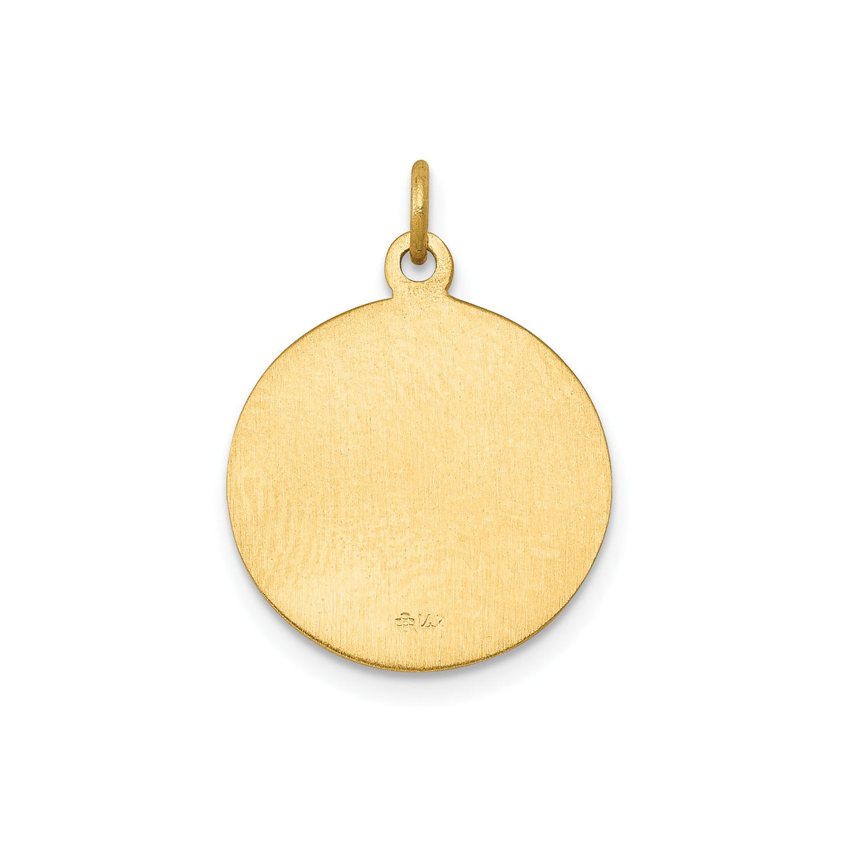 14k Yellow Gold Saint George Round Medal Pendant, Pray for Us Religious Jewelry