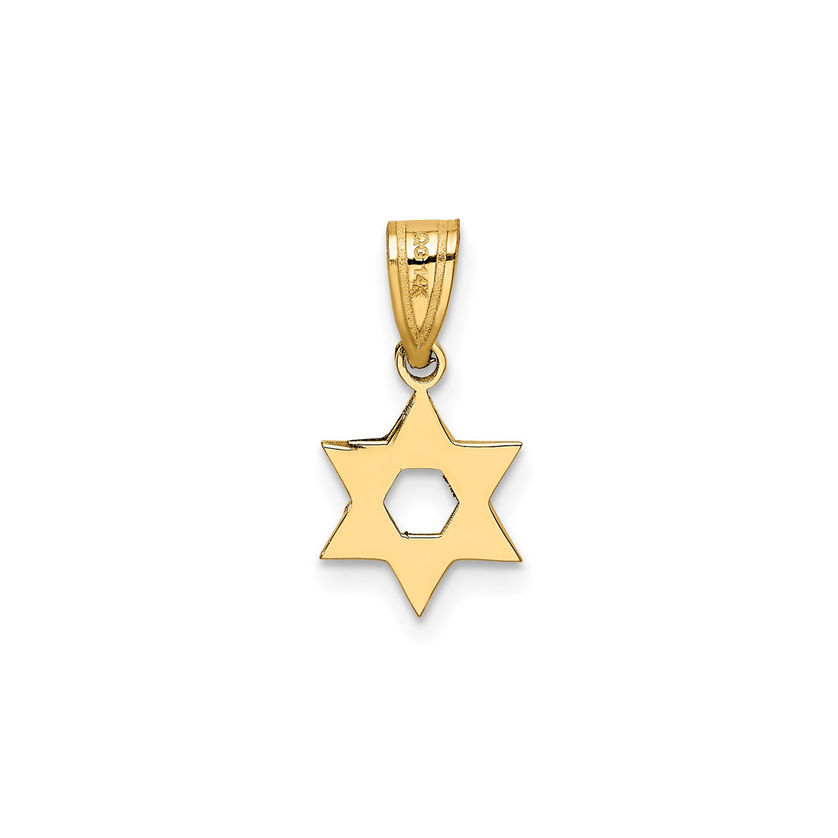 14k Yellow Gold Star of David Pendant, Polished Interlocking Jewish Symbol, Unisex Charm