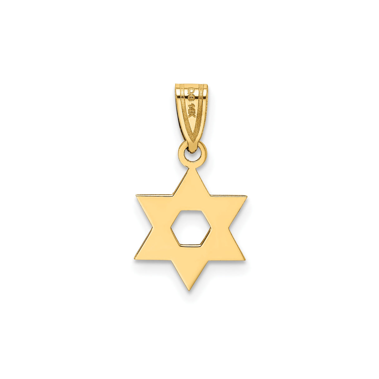 14k Yellow Gold Star of David Pendant with Interlocking Design, Unisex Jewish Symbol