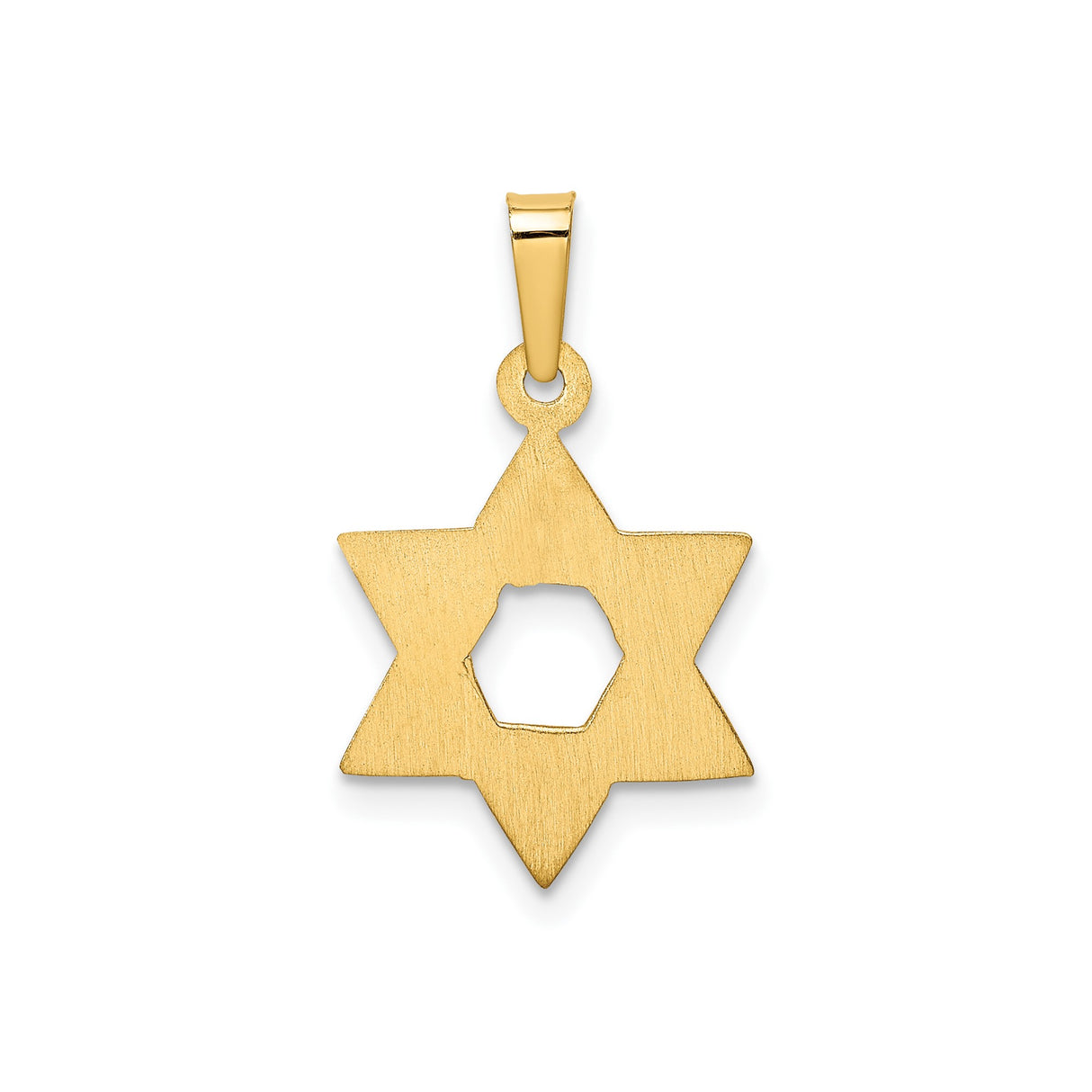 14k Yellow Gold Star of David Pendant, Interlocking Triangle Judaica Charm