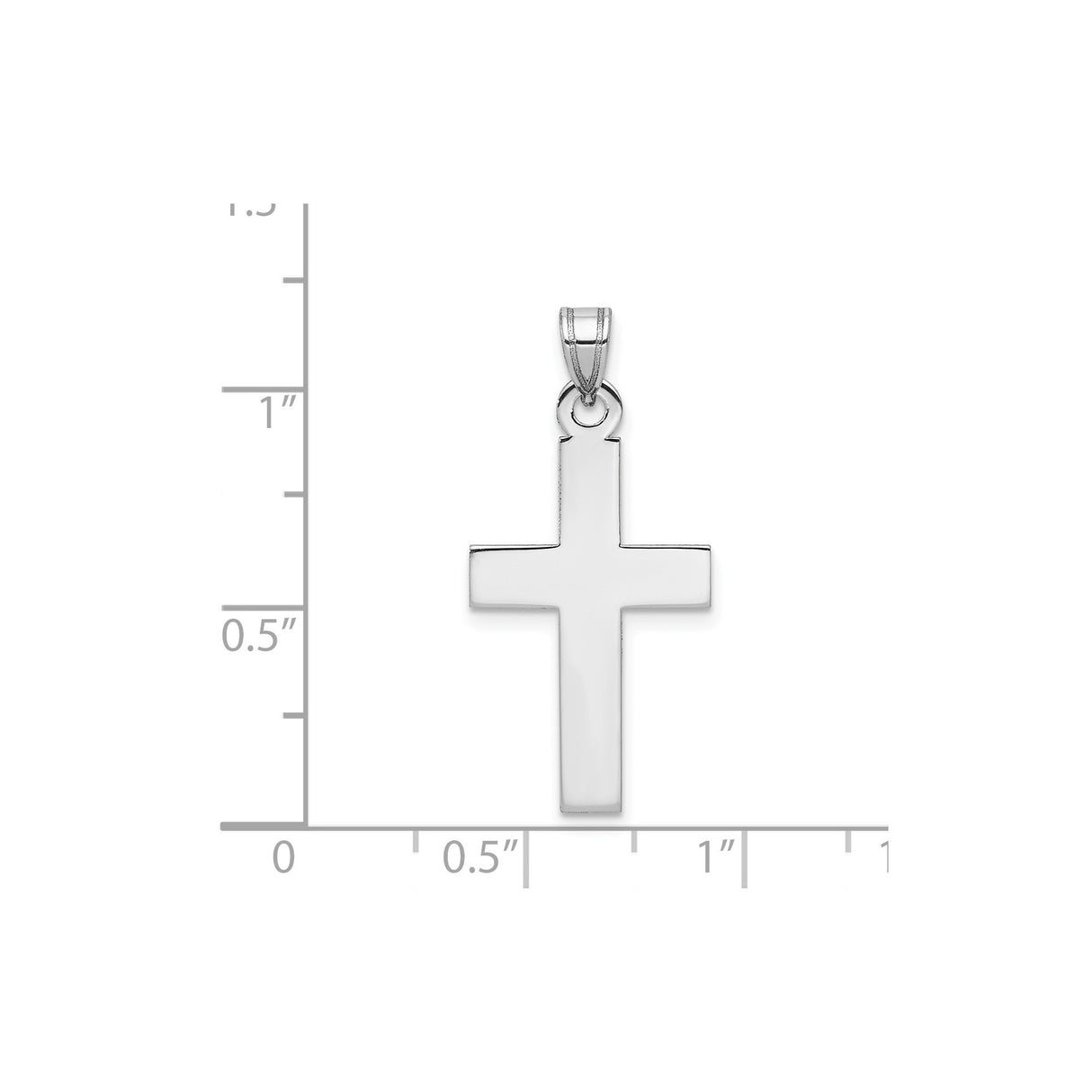 14k White Gold Cross Pendant, Minimalist Unisex Christian Religious Charm