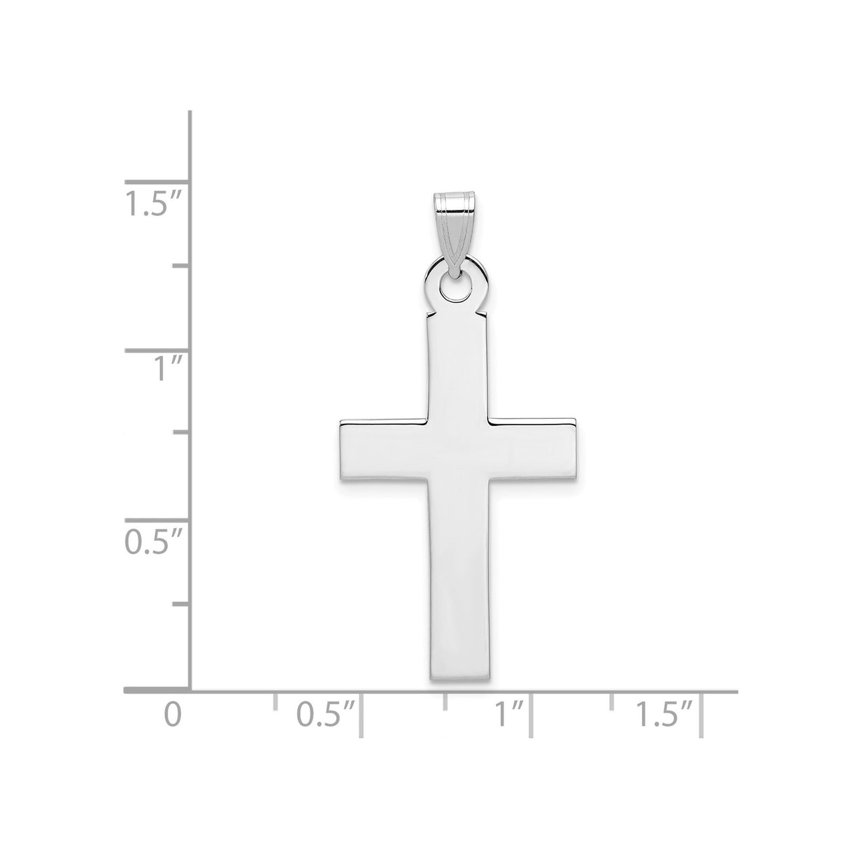 14k White Gold Cross Pendant, Minimalist Christian Jewelry for Men or Women