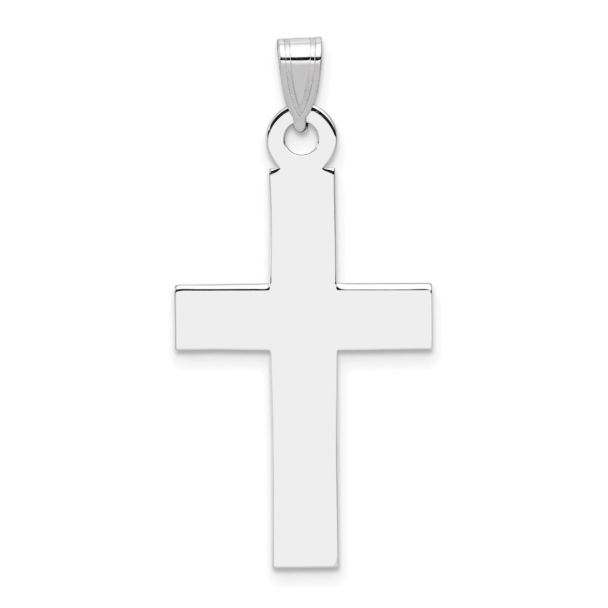 14k White Gold Cross Pendant, Minimalist Christian Jewelry for Men or Women