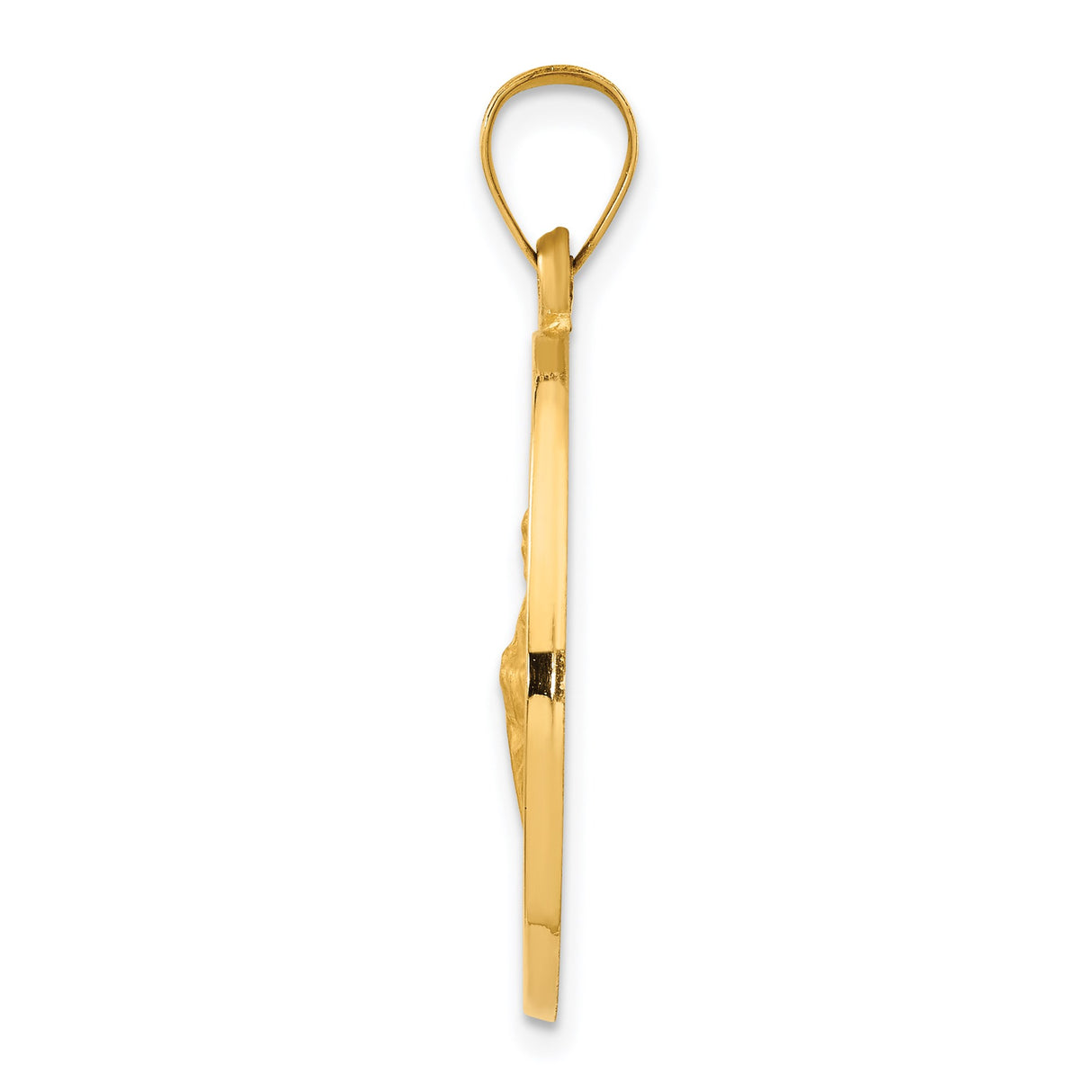 14k Yellow Gold St Jude Thaddeus Medal Pendant with Halo Rays and Pray for Us Inscription