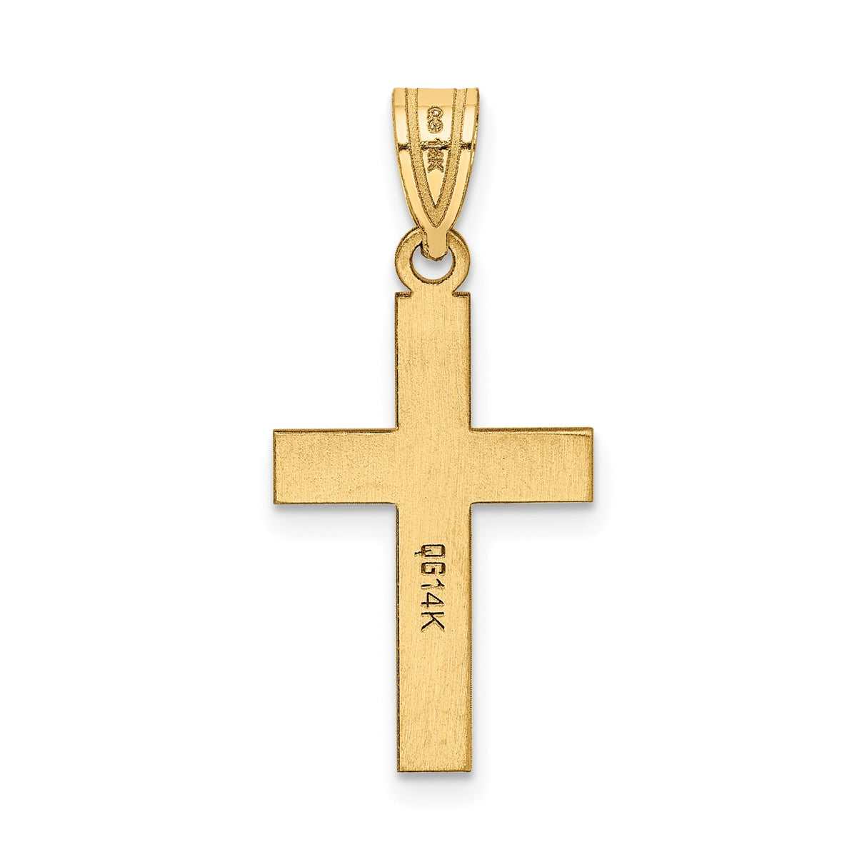 14k Yellow Gold Cross Pendant, Classic Latin Cross Design, Religious Jewelry for Women or Unisex Wear