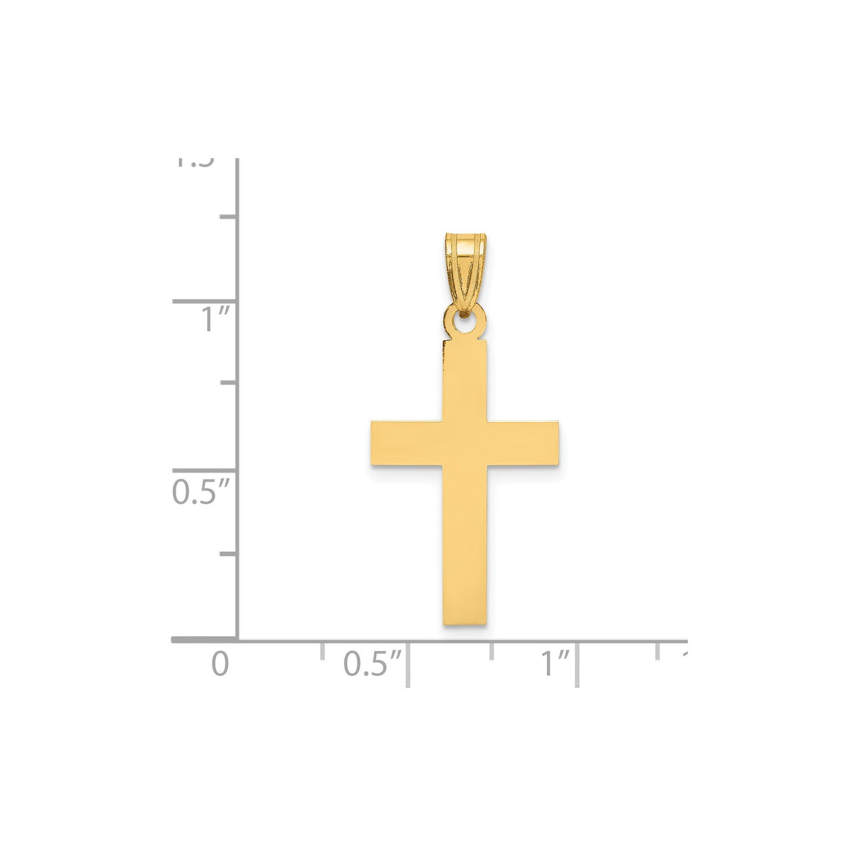 14k Yellow Gold Cross Pendant, Classic Latin Cross Design, Religious Jewelry for Women or Unisex Wear