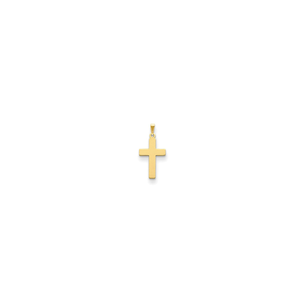 14k Yellow Gold Cross Pendant, Classic Latin Cross Design, Religious Jewelry for Women or Unisex Wear
