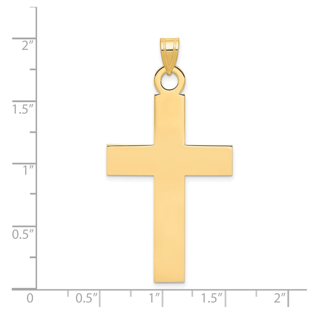 14k Yellow Gold Cross Pendant with Simple Latin Design, Christian Religious Jewelry for Women or Unisex
