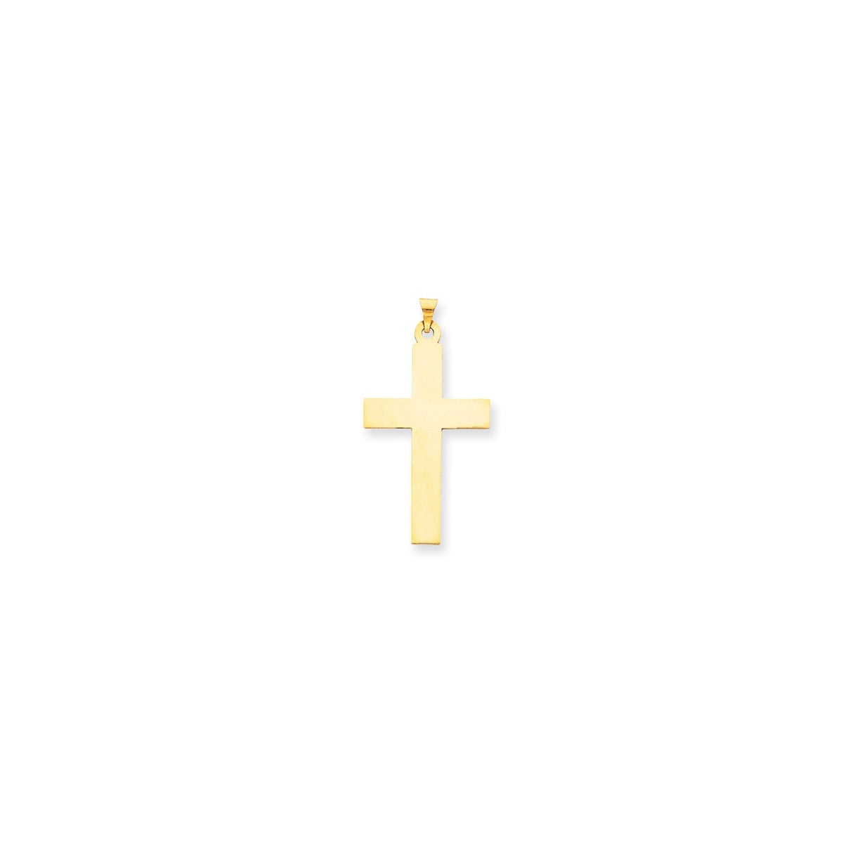 14k Yellow Gold Cross Pendant with Simple Latin Design, Christian Religious Jewelry for Women or Unisex