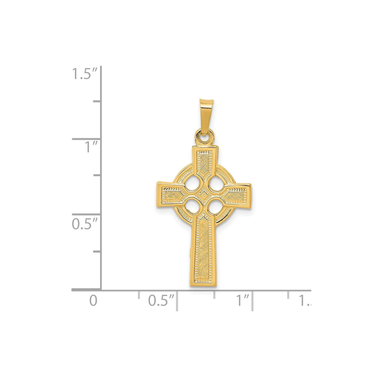 14k Yellow Gold Celtic Cross Pendant with Knotwork and Eternal Circle Design