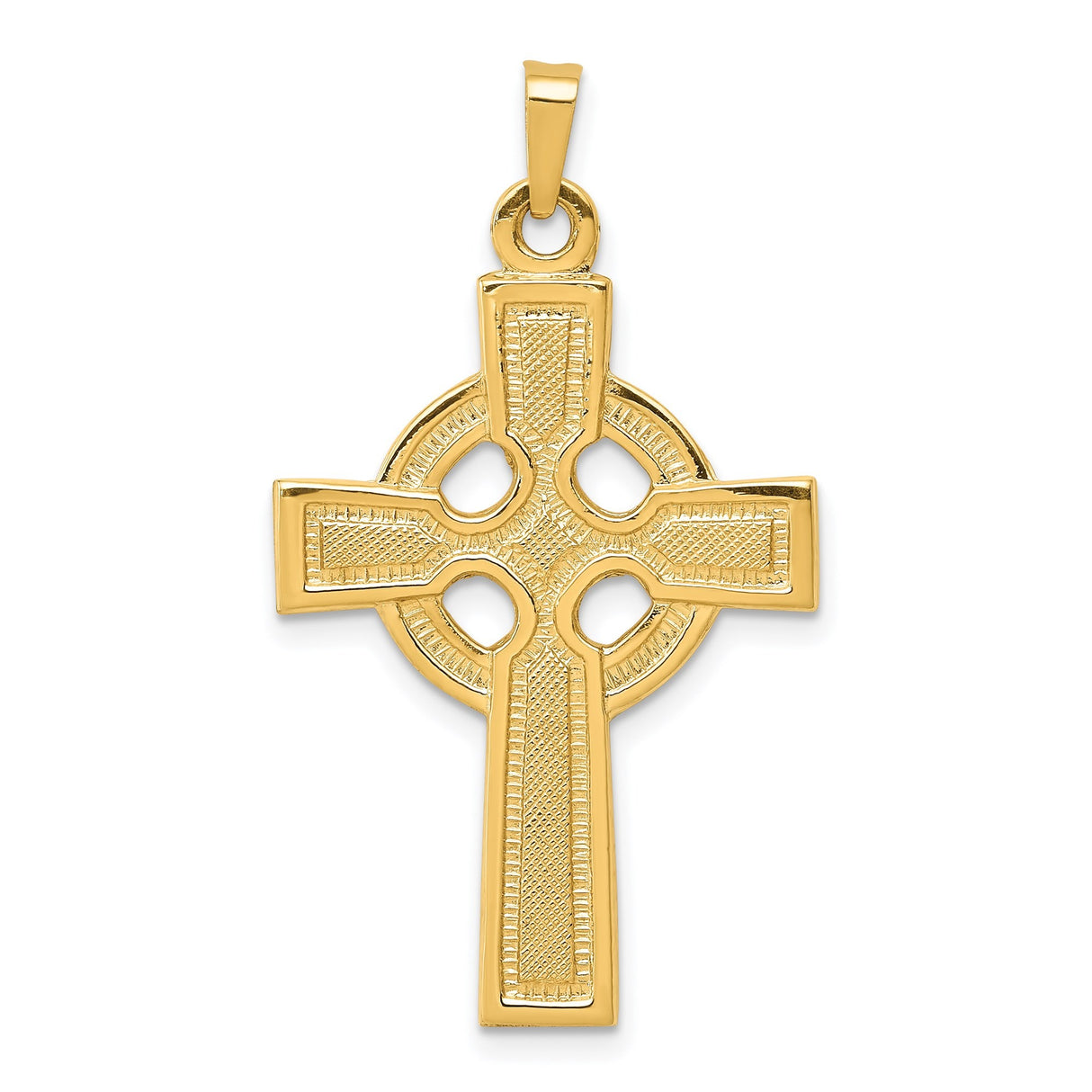 14k Yellow Gold Celtic Cross Pendant with Intricate Detail, Christian Irish Heritage Jewelry