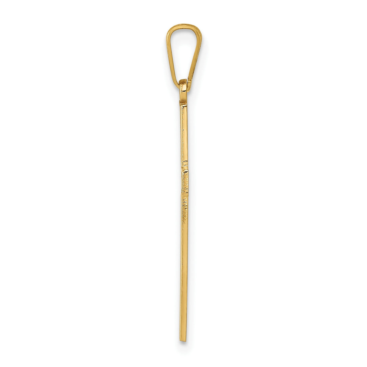 14k Yellow Gold Cross Pendant with Line Detailing, Christian Religious Jewelry for Men or Women