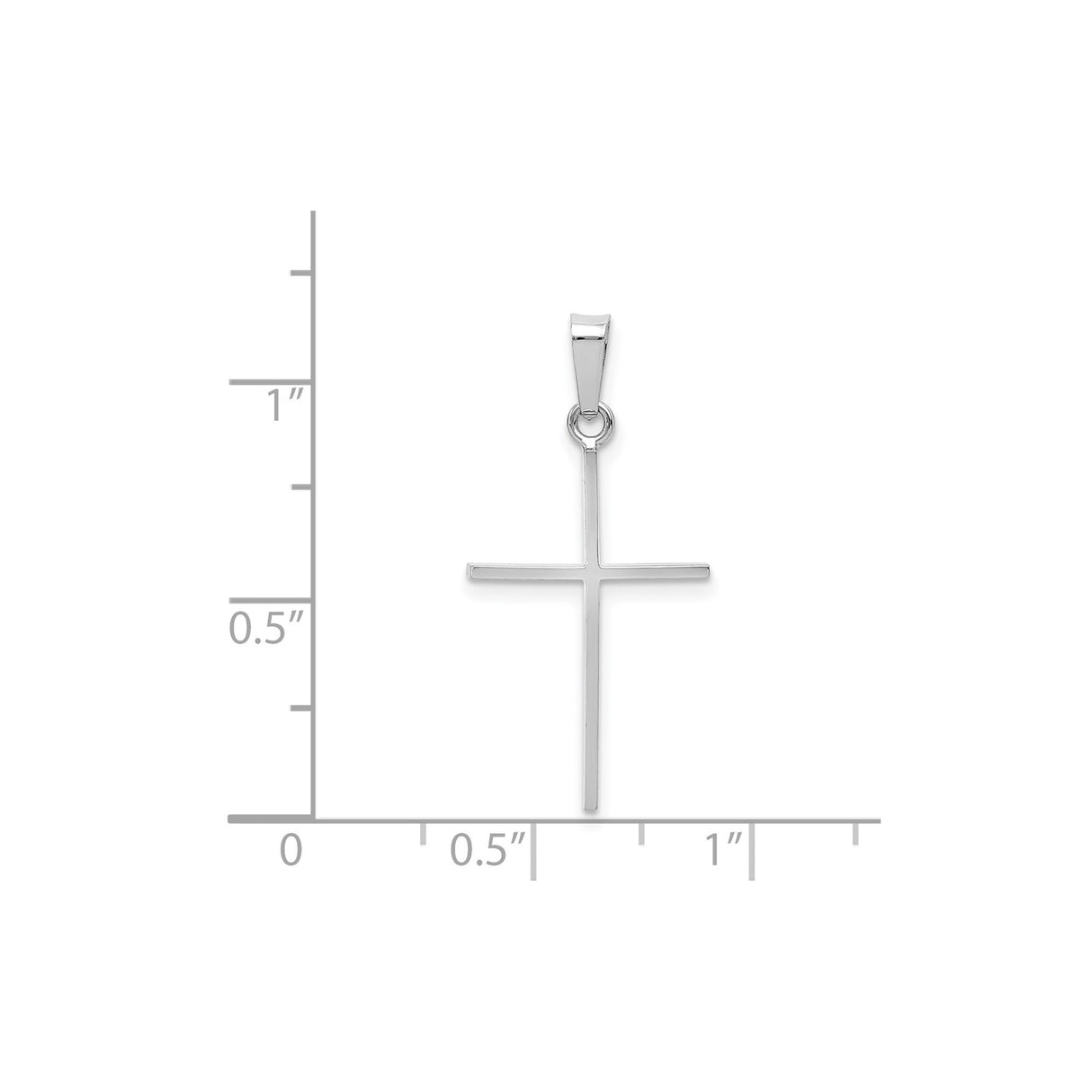 14k White Gold Cross Pendant, Minimalist Religious Charm for Women or Unisex Wear