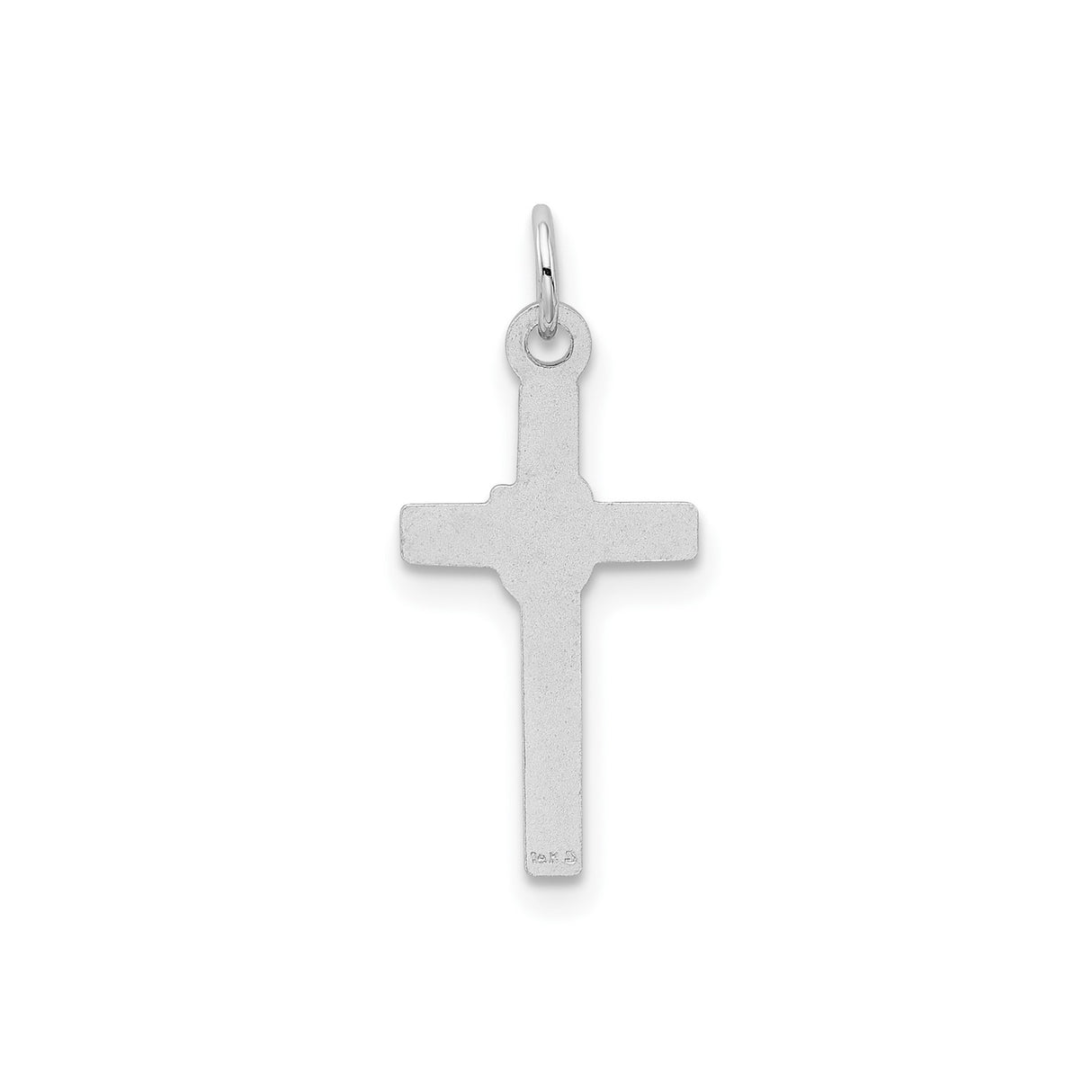 14k White Gold Cross Pendant with Praying Hands Symbol, Christian Religious Charm