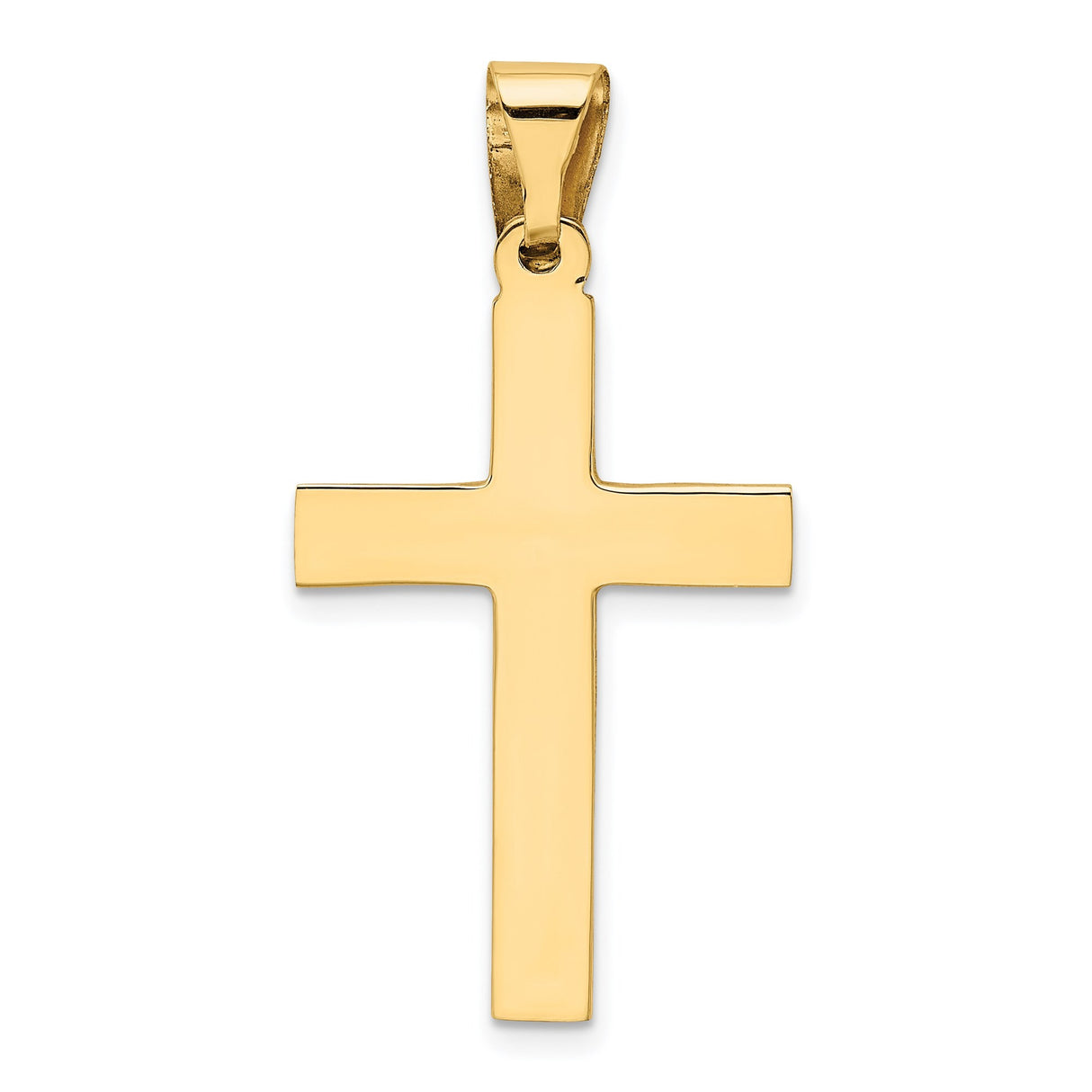 14k Yellow Gold Cross Pendant, Classic Latin Cross Charm, Religious Jewelry for Men and Women