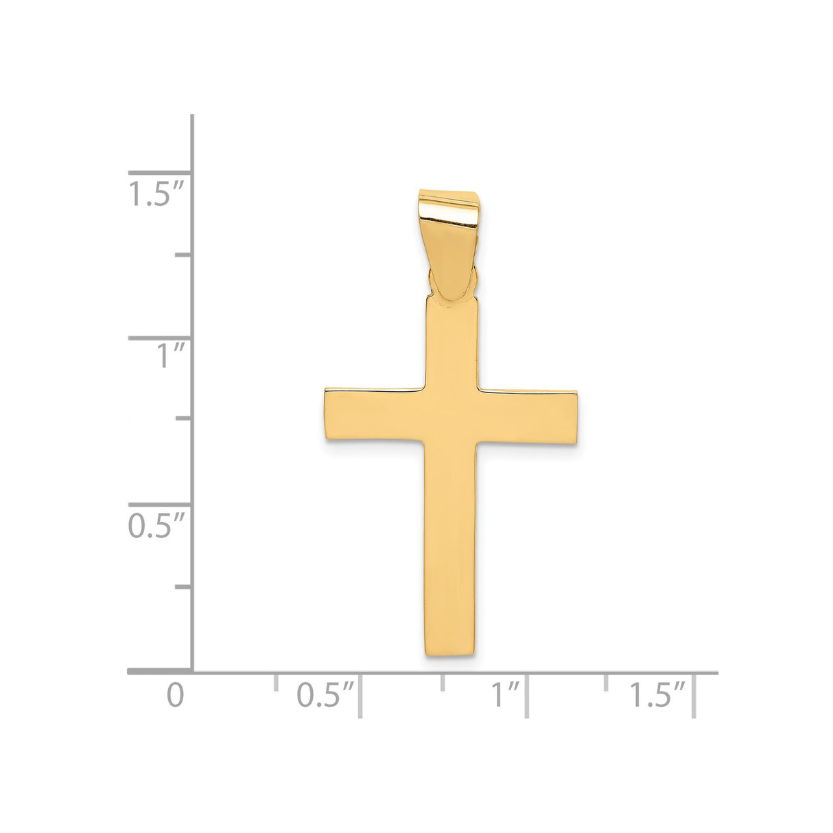 14k Yellow Gold Cross Pendant, Classic Latin Cross Charm, Religious Jewelry for Men and Women