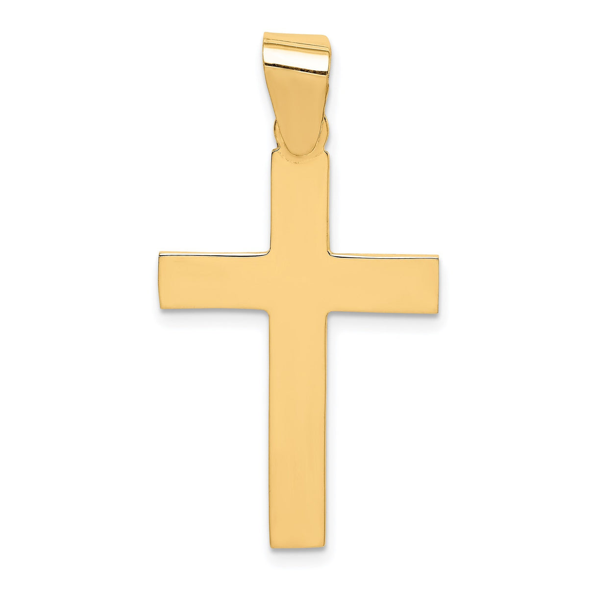 14k Yellow Gold Cross Pendant, Classic Latin Cross Charm, Religious Jewelry for Men and Women