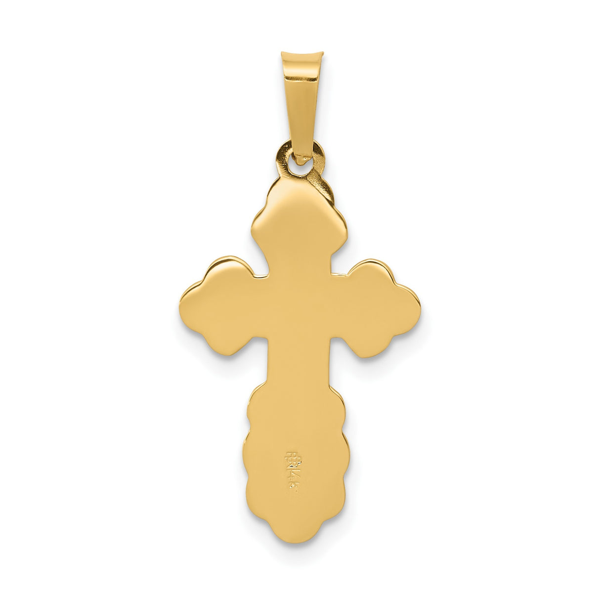 14k Yellow Gold Orthodox Cross Pendant with Three-Bar Design and IC XC Inscriptions