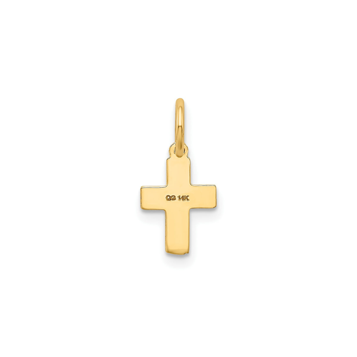 14k Yellow Gold Cross Pendant with Floral and Textured Detailing for Women
