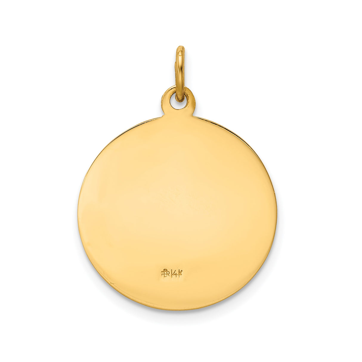 14k Yellow Gold Our Lady of Perpetual Help Pendant, Virgin Mary Holding Jesus Medal