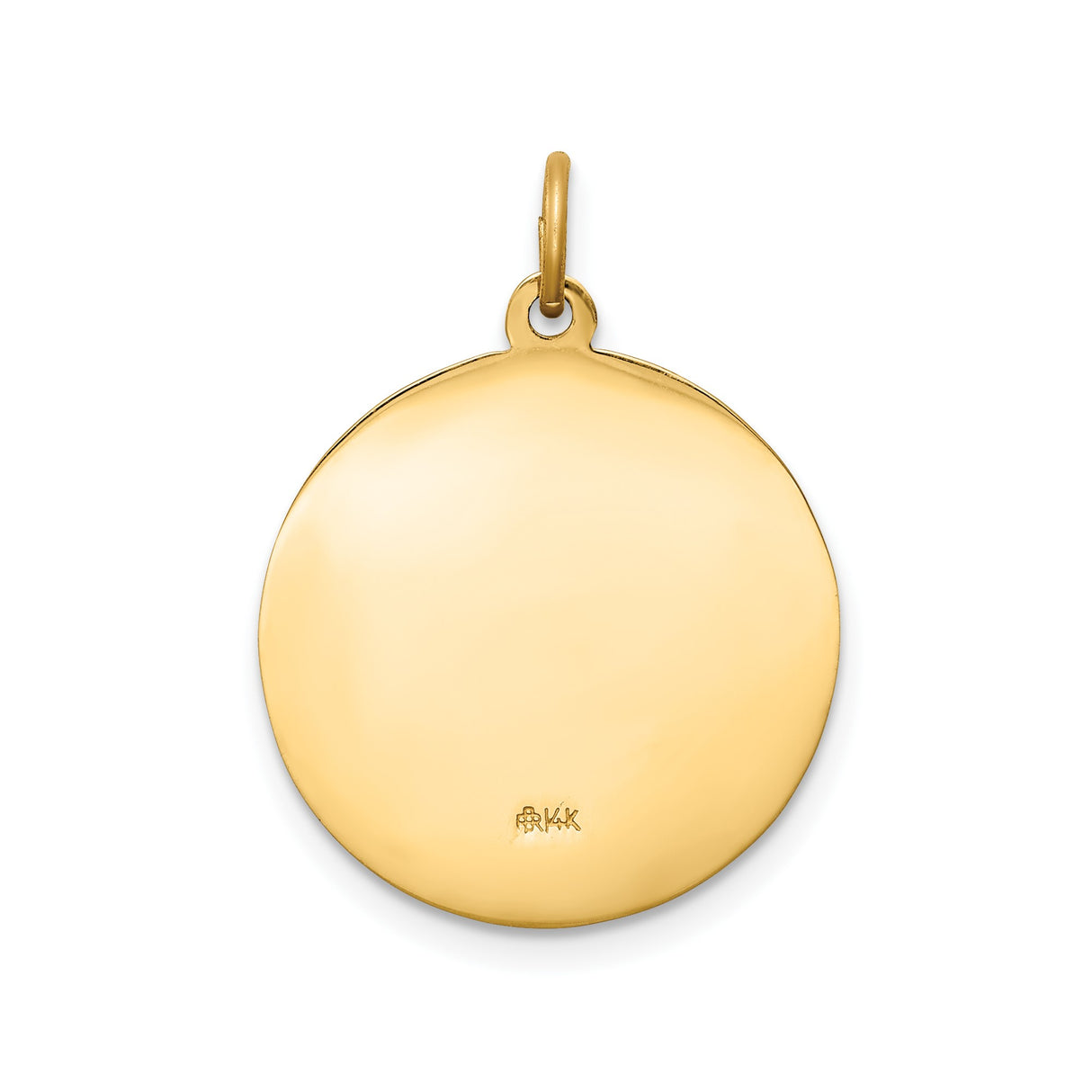 14k Yellow Gold Saint Luke Medallion Pendant with Winged Ox Symbol, Catholic Religious Charm