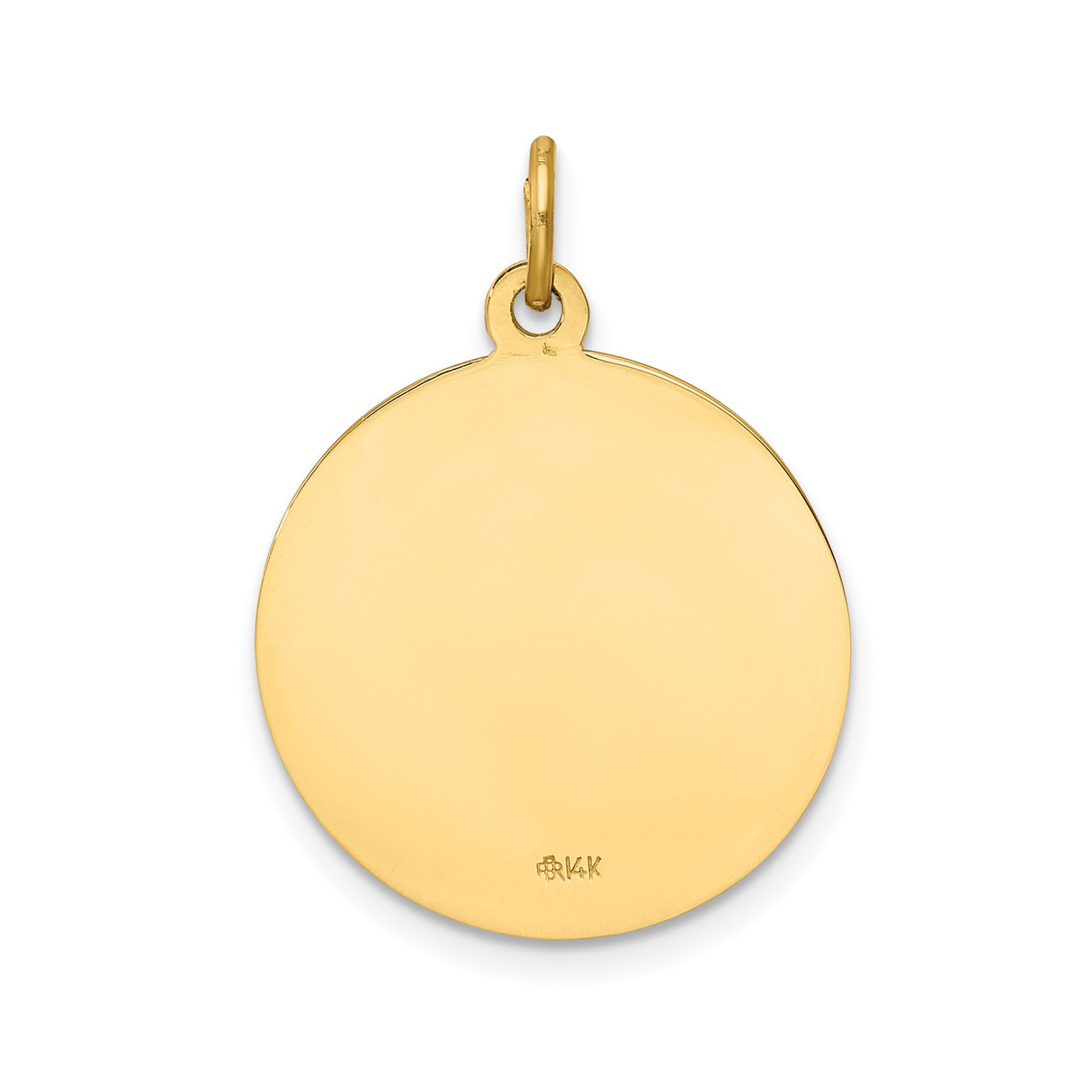 14k Yellow Gold Our Lady of Mount Carmel Pendant, Catholic Medal with Pray for Us Inscription