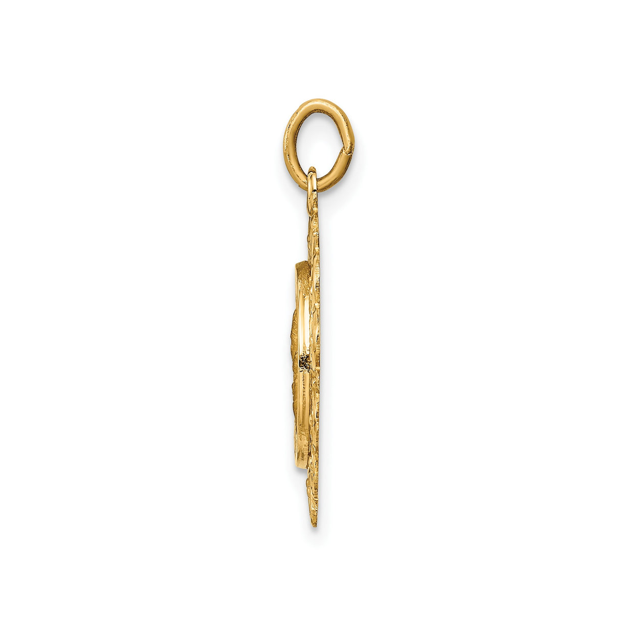 14k Yellow Gold Black Madonna Pendant, Matka Boska Czestochowska Catholic Medal Charm