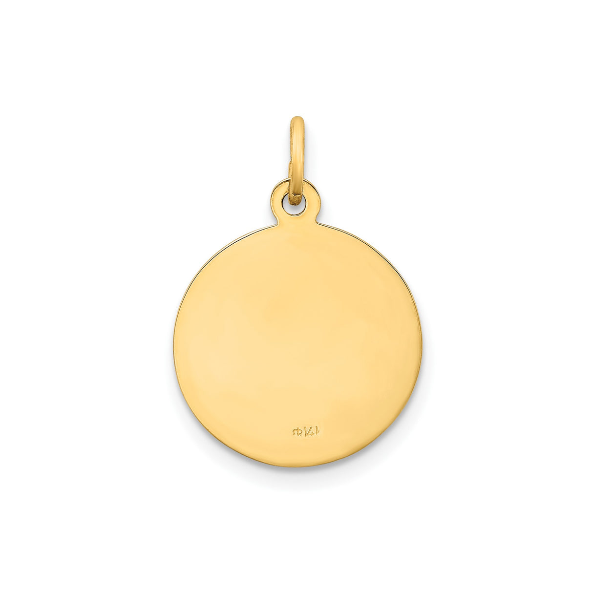 14k Yellow Gold Our Lady of Fatima Pendant with Raised Virgin Mary Image