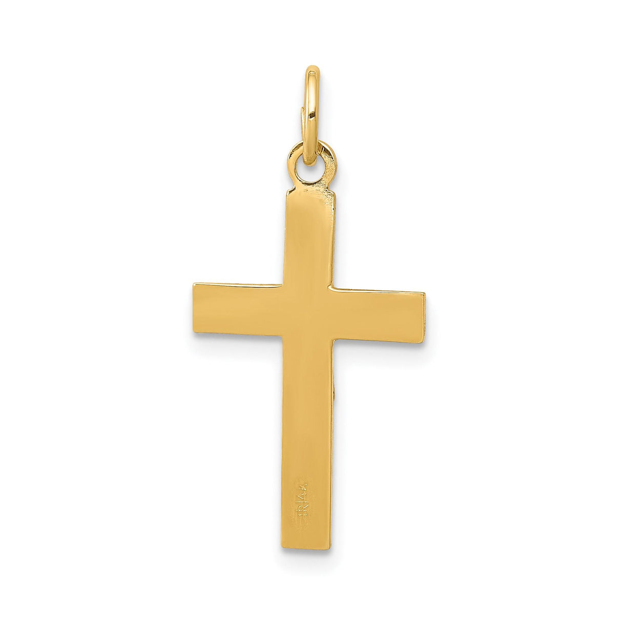 14k Multi-Tone Gold Crucifix Pendant, Latin Cross with INRI Detail, Christian Charm for Men and Women