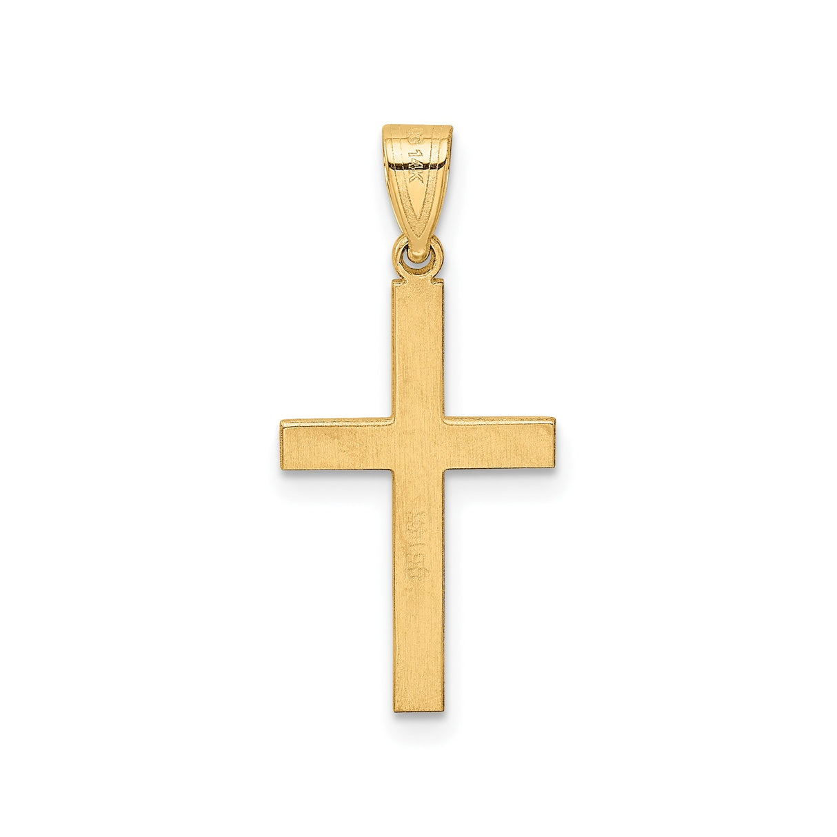 14k Yellow Gold Cross Pendant with Diamond, Christian Faith Jewelry for Women or Unisex Wear